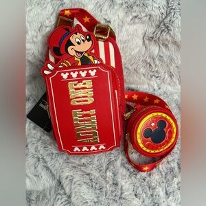 Loungefly Disney Mickey Mouse Circus Ticket Belt Bag with Coin Purse